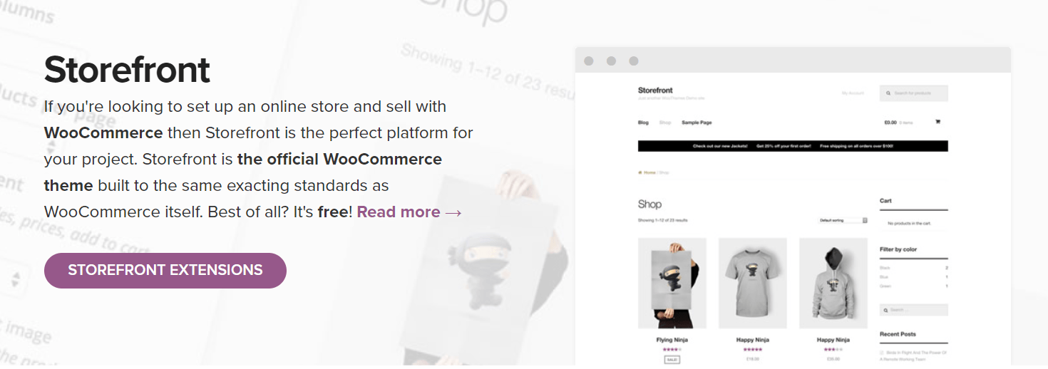 open source ecommerce - WooCommerce storefront extension
