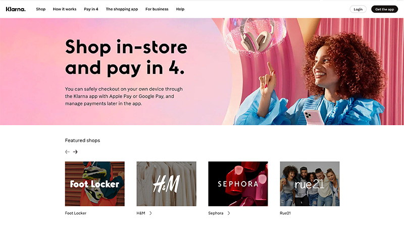 lojas klarna para usuários finais