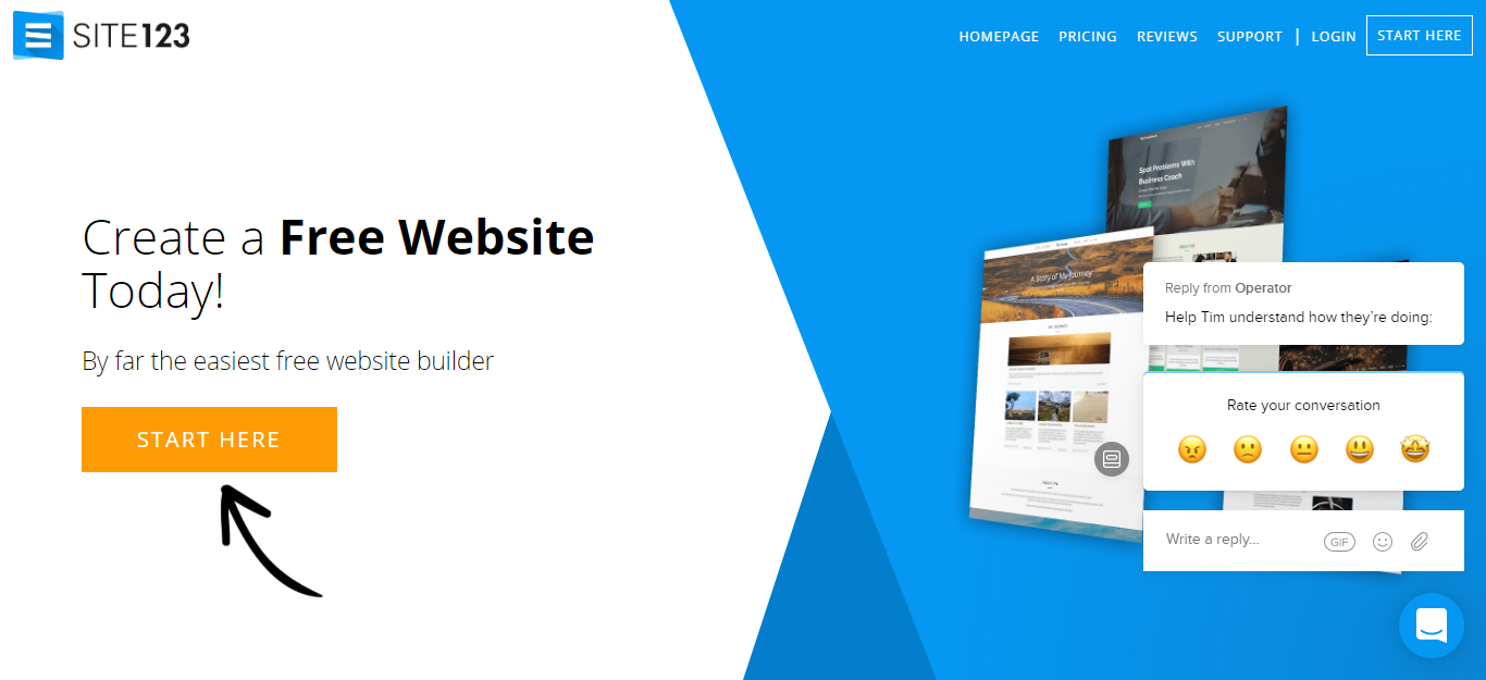 online website builder - site123