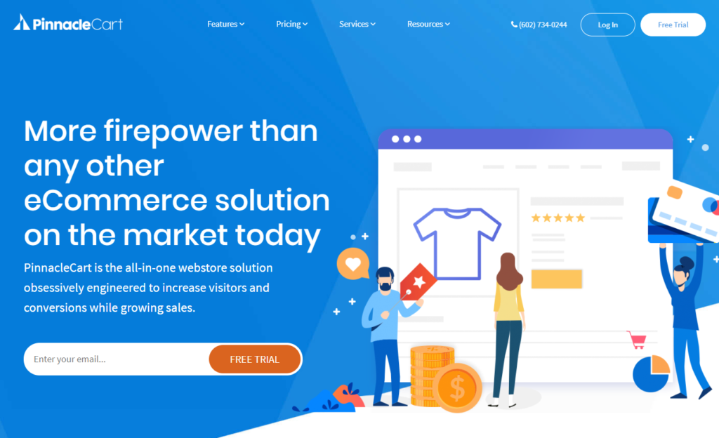 pinnaclecart review - homepage