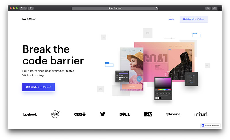 best free website builder - webflow