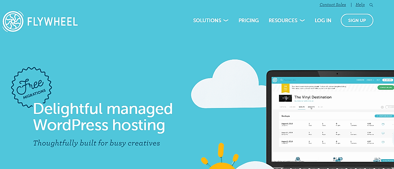 flywheel managed wordpress hosting homepage