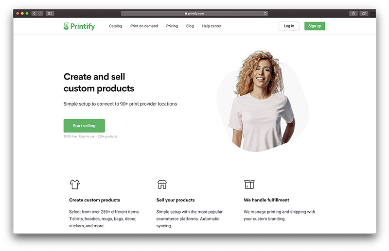 printify tuisblad - drukbare alternatiewe