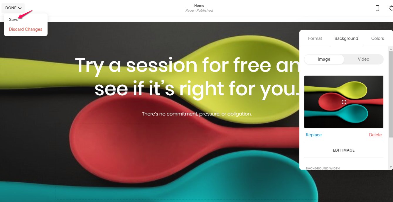 themawijzigingen opslaan squarespace