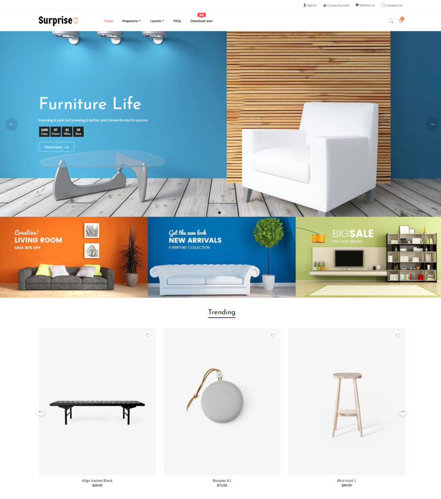 Surprise - best free Shopify themes