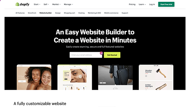 shopify website builder 650