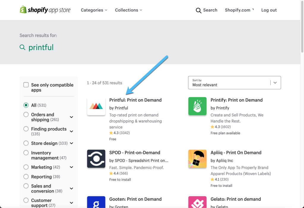 printful applicación