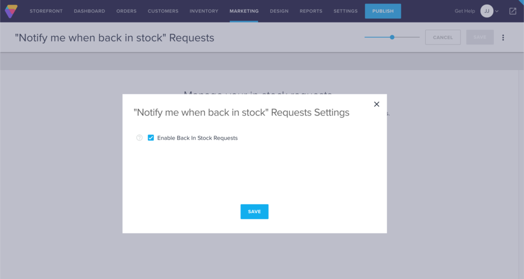 notify in stock feature 