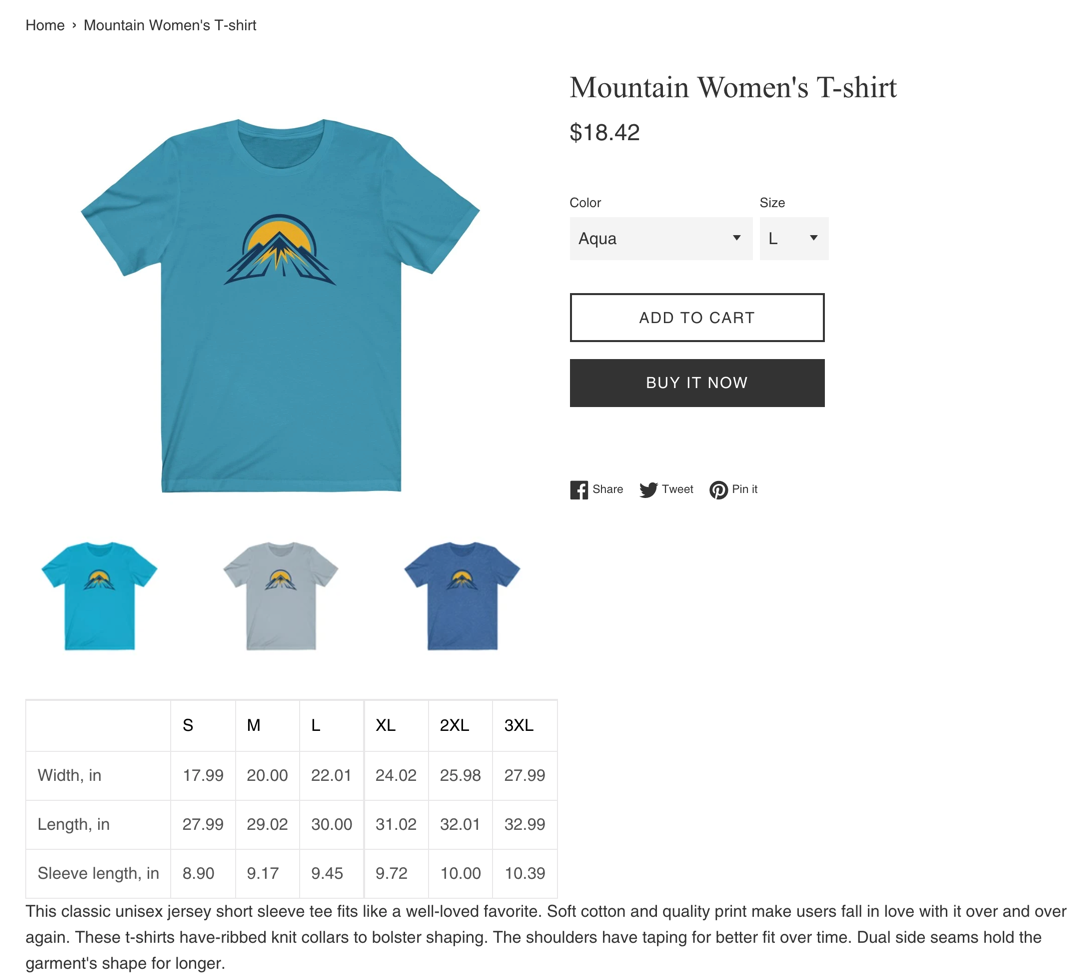 フロントエンド - Printify Shopify