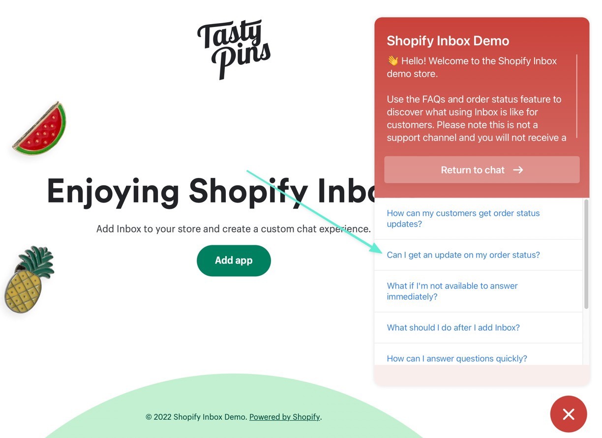 Shopify أسئلة وأجوبة Inbox