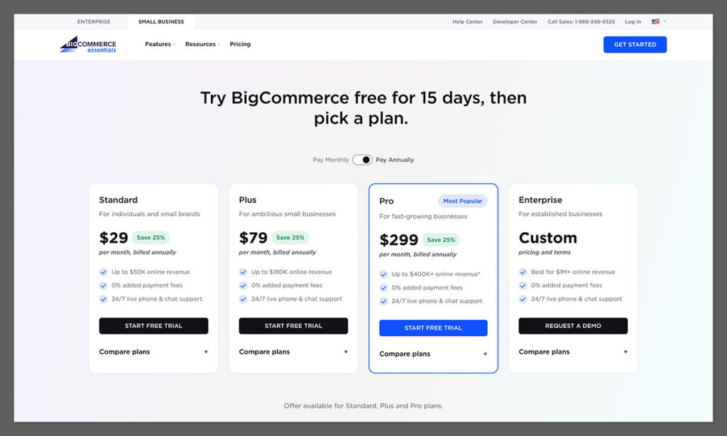 bigcommerce pricing