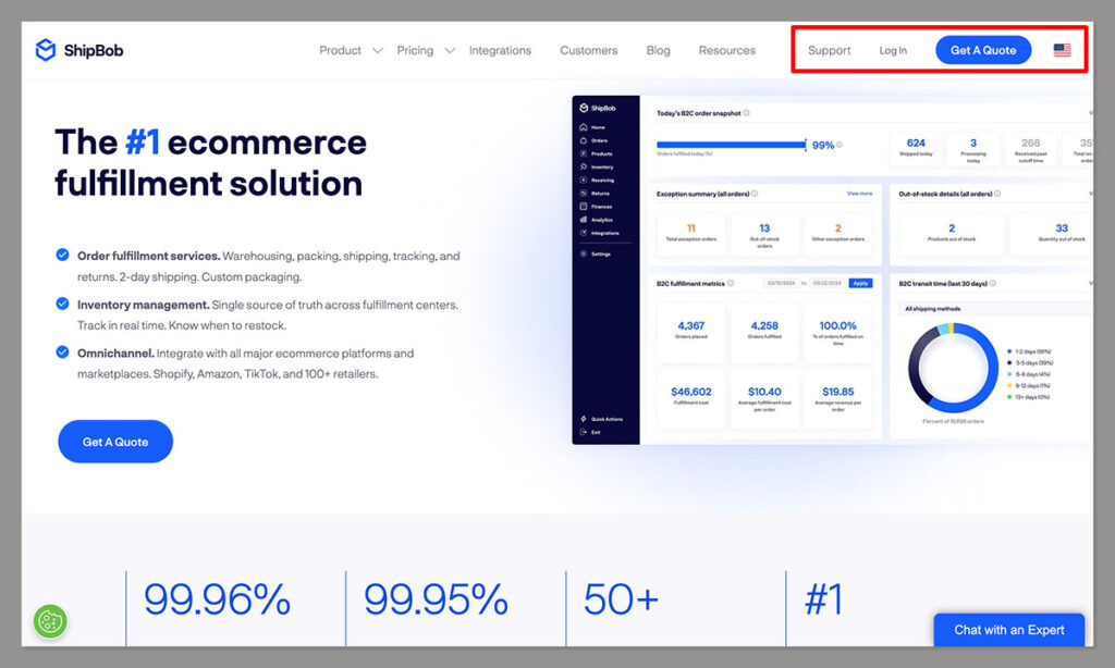 shipbob homepage
