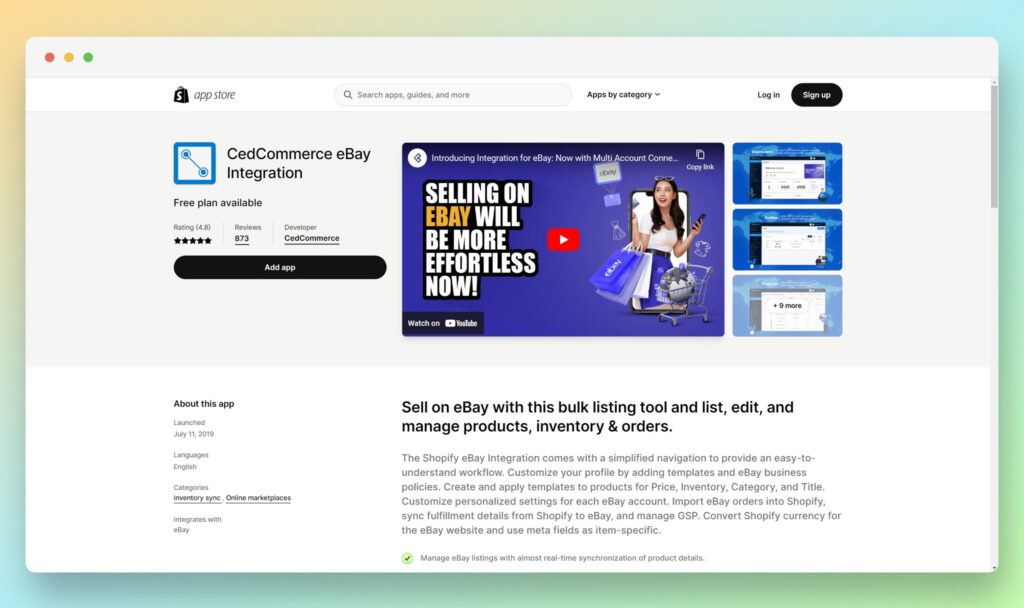 CedCommerce eBay 통합 - 최고의 Ebay 앱 Shopify
