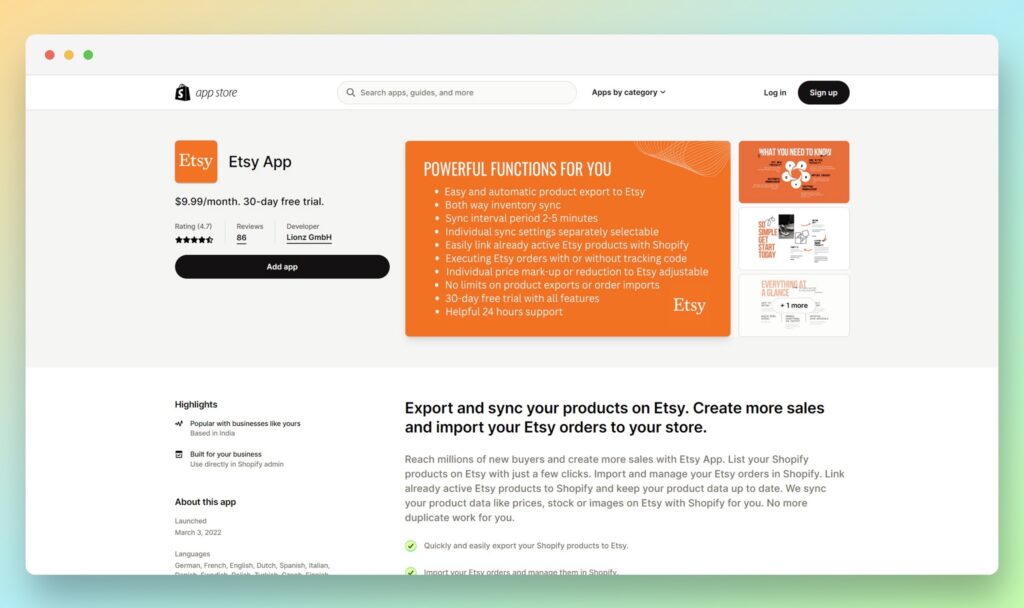 Etsy アプリ - 以下に最適な Etsy アプリ Shopify