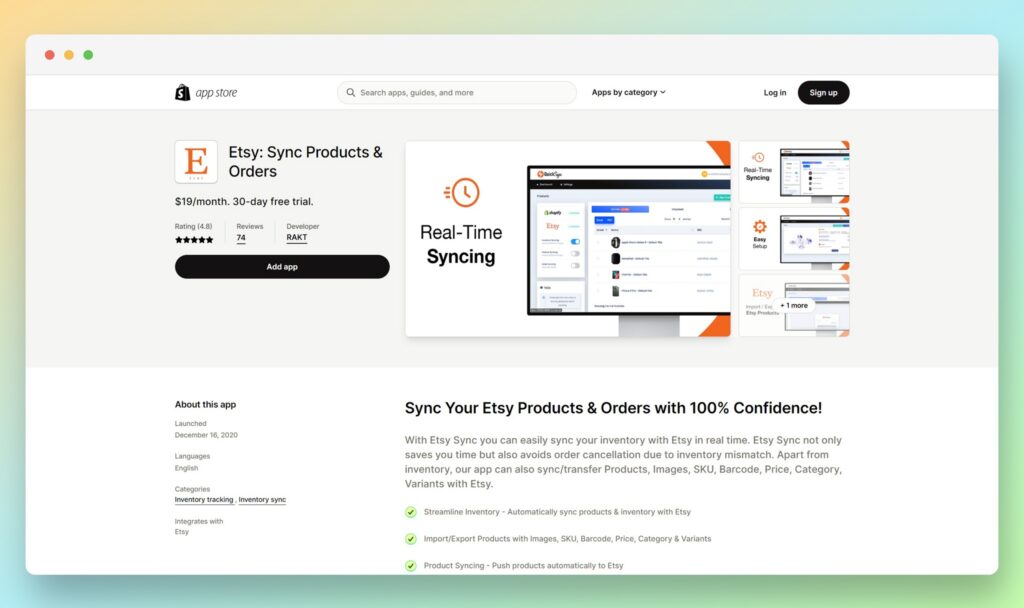 Etsy 同期製品 _ 注文 - 以下に最適な Etsy アプリ Shopify