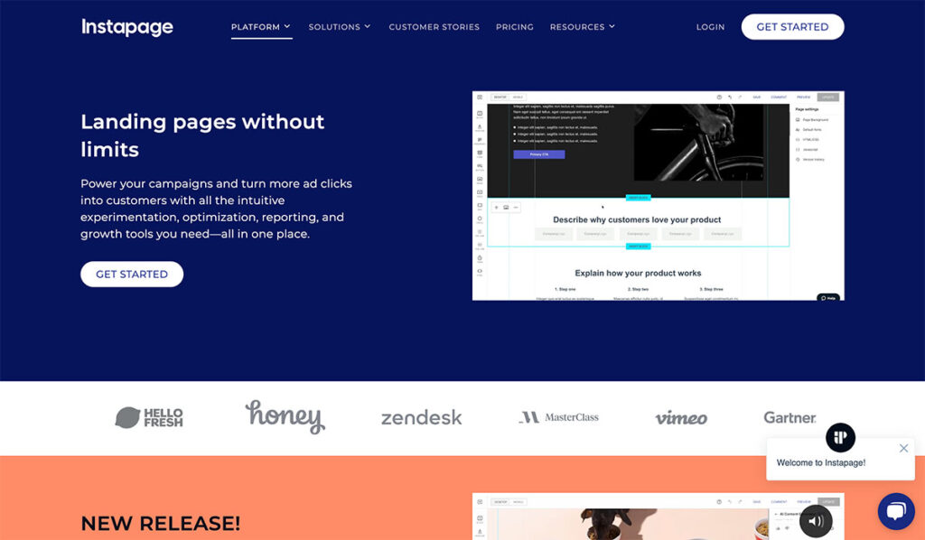 instapage homepage